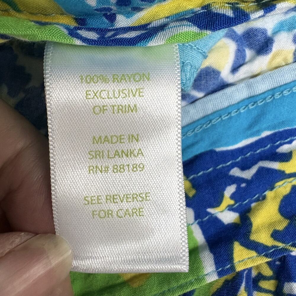 Lilly Pulitzer Pants Womens XL Blue Shell Print Rayon Straight Leg Tropical - Picture 8 of 16